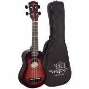 Soundsation MHW-RD Ukulele Soprano MAUI Rosso Spazzolato a Mano con Borsa