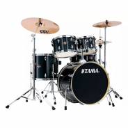 Batteria Acustica Tama Imperialstar IE50H6W Black Oak Wrap con Piatti Meinl