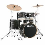 Batteria Acustica Completa Tama Imperialstar IE58H6W Black Oak Wrap co Piatti Meinl