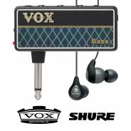 Vox Amplug 2 Bass con Shure SE112 Grigi