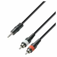 0 Adam Hall Cables K3 YWCC 0300 - Cavo Audio Jack stereo da 3,5 mm a 2 x RCA maschio 3 m