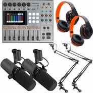 ZOOM PodTrak P8 + 2x Shure SM7B + 2x Aste + 2x Cuffie