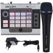 Zoom V3 Processore Vocale Usb con Sennheiser e935 Microfono e Alimentatore per Pedali