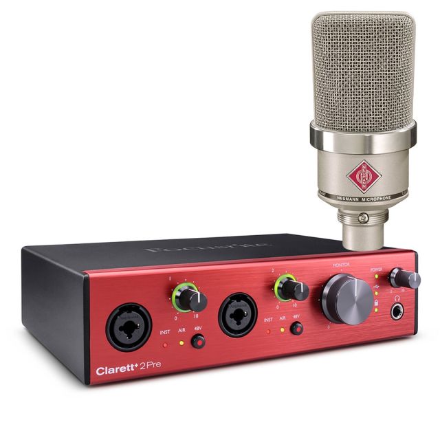 Neumann TLM102 Nickel con Focusrite Clarett+ 2Pre