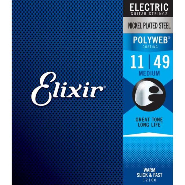 Elixir 12100 Polyweb Medium Nickel Plated 011/049