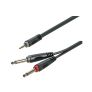 0 SOUNDSATION - Cavo adattatore a Y 3.5mm Jack maschio STEREO - 2x6.3mm Jack maschio MONO / 5mt