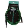 ZZIPP Cavo per Strumenti Jack Dritto/Angolato 3m / verde trasparente