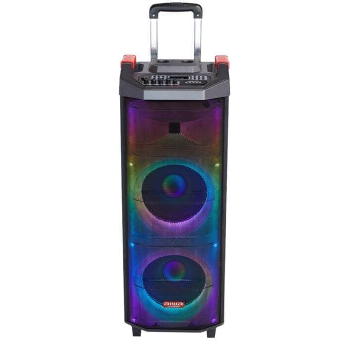 Cassa attiva portatile bluetooth con led RGB + 2 Microfoni AIWA KBTUS-710 Trolley Party Speaker