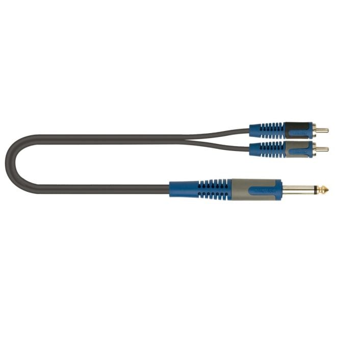 Cavo adattatore multiuso 1 Jack maschio mono 6,3mm / 2 Rca maschio da 2 m Quik Lok Cavo Adattatore 1 Jack maschio mono 6,3mm / 2 Rca maschio da 2 m