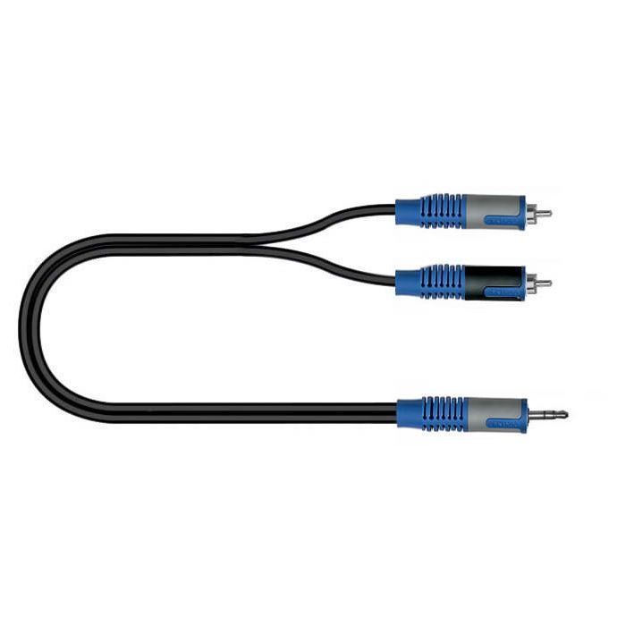 Adattatore 1 Jack stereo 3,5mm / 2 RCA maschio Quik Lok RKSA150-5 Cavo 5 mt.