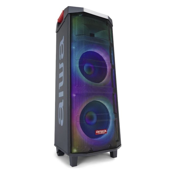 Cassa attiva portatile bluetooth con led RGB + 2 Microfoni AIWA KBTUS-710 Trolley Party Speaker