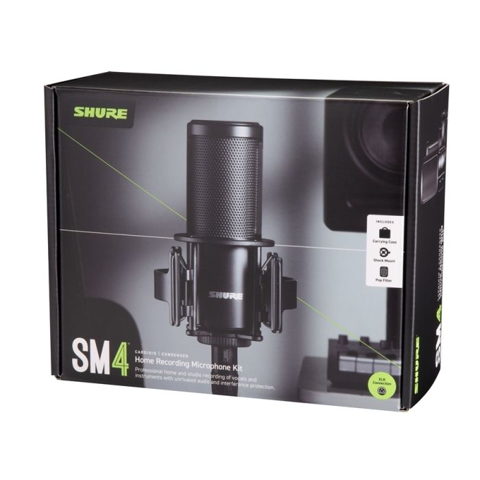 Kit per Home Recording con Microfono, Filtro anti-pop e Custodia SHURE SM4-K-KIT
