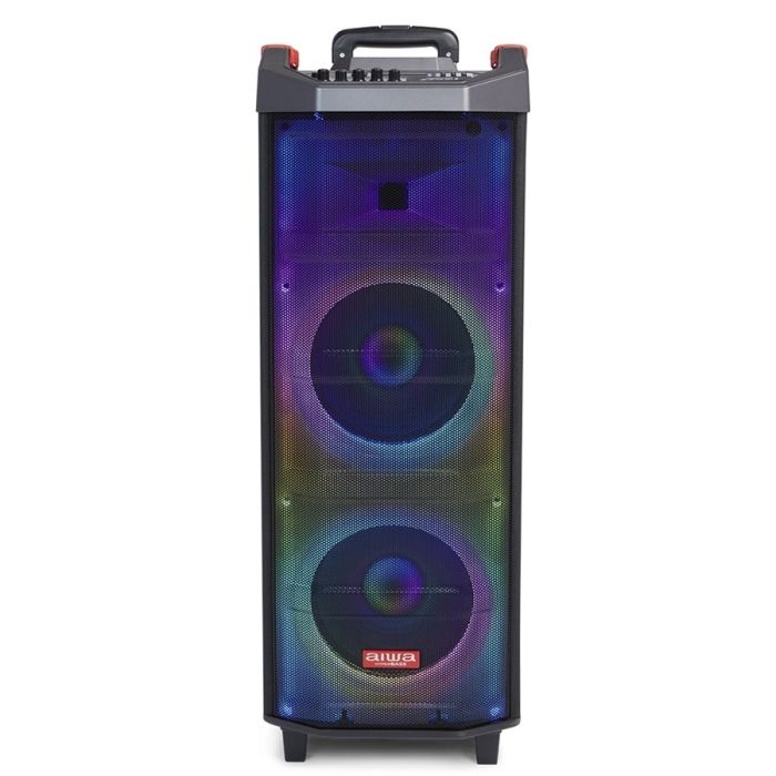 Cassa attiva portatile bluetooth con led RGB + 2 Microfoni AIWA KBTUS-710 Trolley Party Speaker