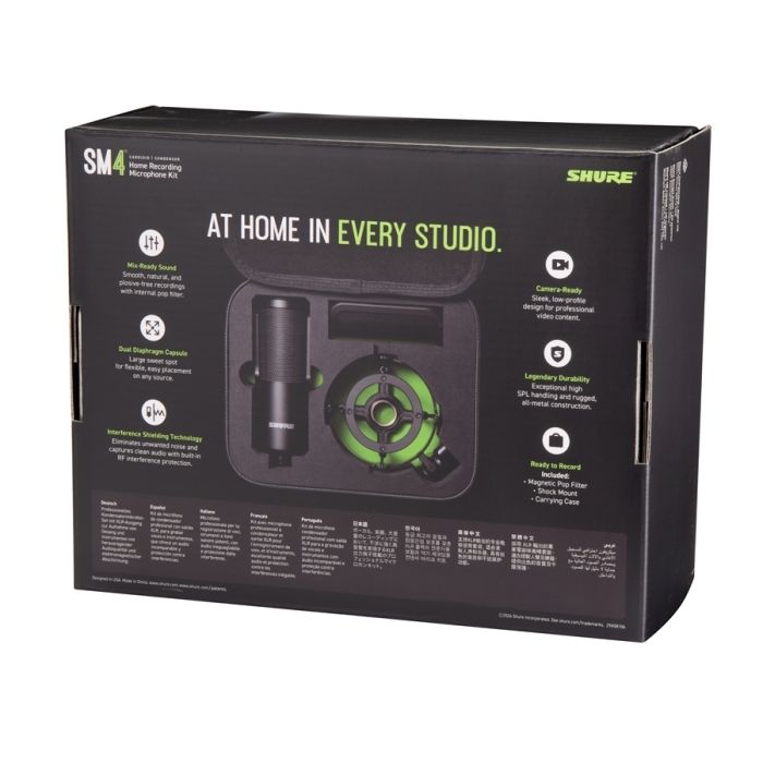 Kit per Home Recording con Microfono, Filtro anti-pop e Custodia SHURE SM4-K-KIT