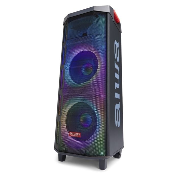 Cassa attiva portatile bluetooth con led RGB + 2 Microfoni AIWA KBTUS-710 Trolley Party Speaker