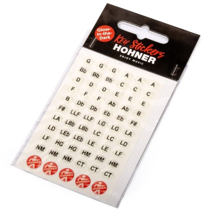 Adesivi 3D per armonica Hohner 3D Glow In The Dark Key Stickers