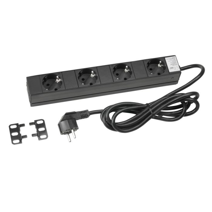 Ciabatta a 4 Prese con Cavo da 2m e Connettore Angolato Adam Hall Accessories 87470 - Ciabatta a 4 prese