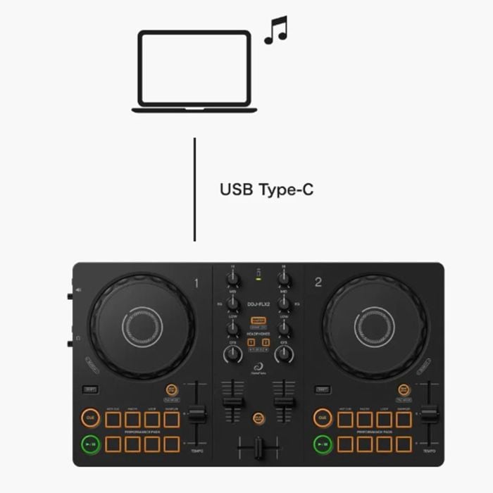 AlphaTheta DDJ-FLX2 Controller DJ Compact e Leggero