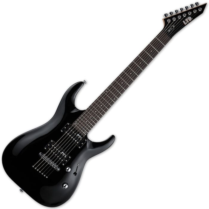 Chitarra Elettrica 7 Corde per Principianti ESP LTD MH-17 Black ESP LTD MH-17 Black con Borsa Inclusa