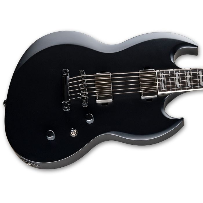 Chitarra elettrica modello baritona serie Viper nera ESP LTD Viper-1000 Baritone Black Satin