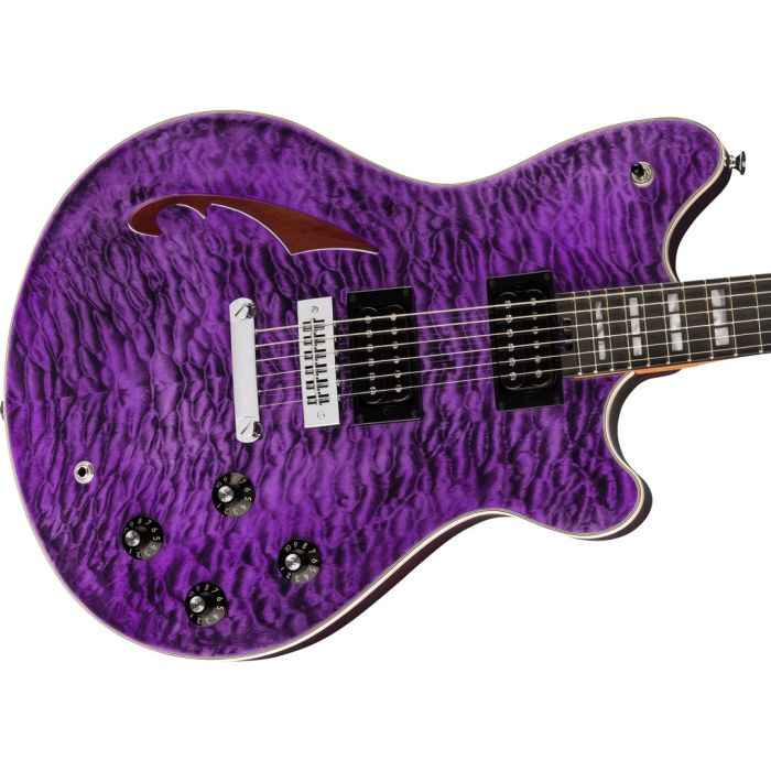 Chitarra semiacustica Transparent Purple con Case EVH SA-126 Special QM Transparent Purple