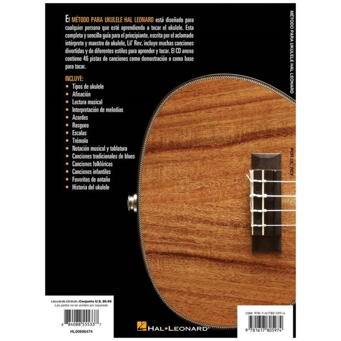 Lil' Rev Libro + Audio-online Spanish Edition. Hal Leonard Metodo Para Ukulele Libro 1