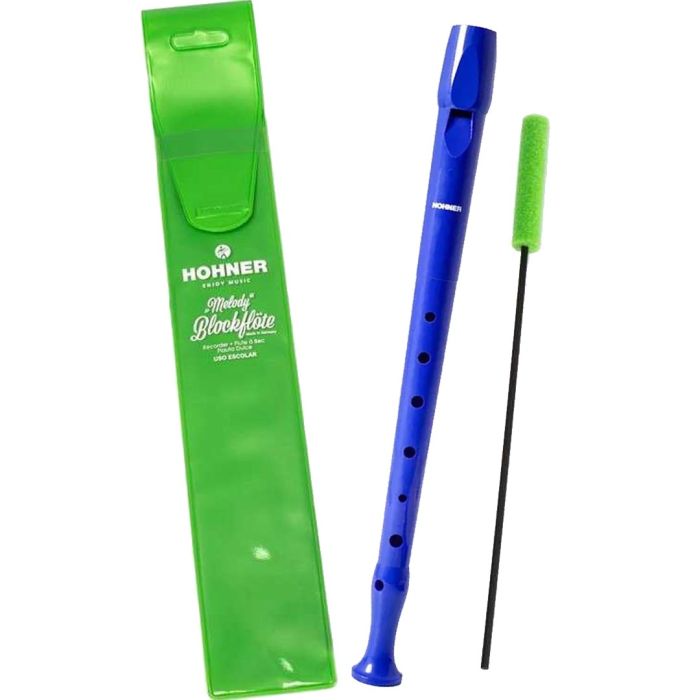 Flauto Dolce Soprano Diteggiatura Tedesca con Custodia Hohner B9508 German Blu