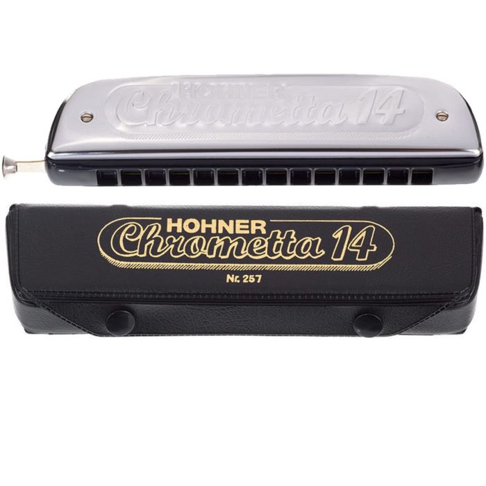 Armonica a Bocca Cromatica 56 Voci in DO con Custodia Hohner Chrometta 14 C (DO)