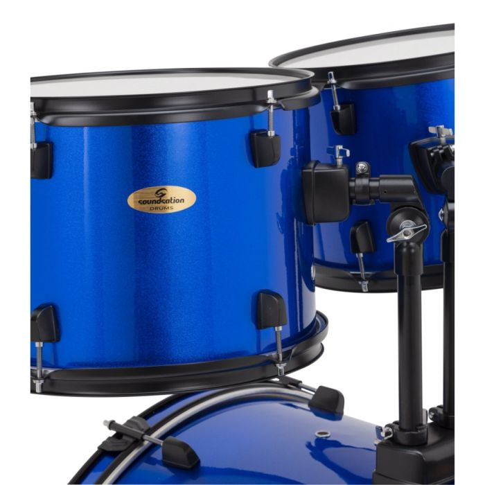 Batteria Acustica con Sgabello Piatti Bacchette Metallic Blue SoundSation EDK22B-BL