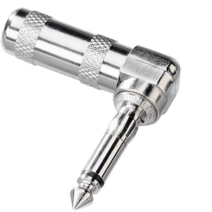 Connettore 6.3mm jack MONO angolato in metallo (1 pezzo) Connettore 6.3 mm jack MONO angolato in metallo (1 pezzo)