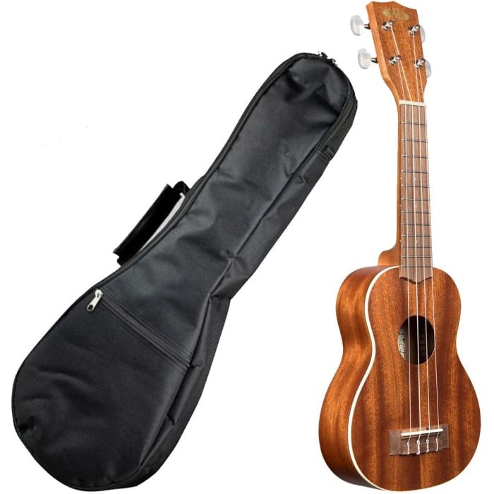 Ukulele Soprano KALA KA-S Ukulele Soprano Mogano Satinato con Custodia