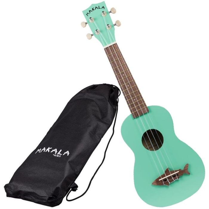 Ukulele Soprano Verde Satinato con Custodia KALA MK-SS/GRN Shark