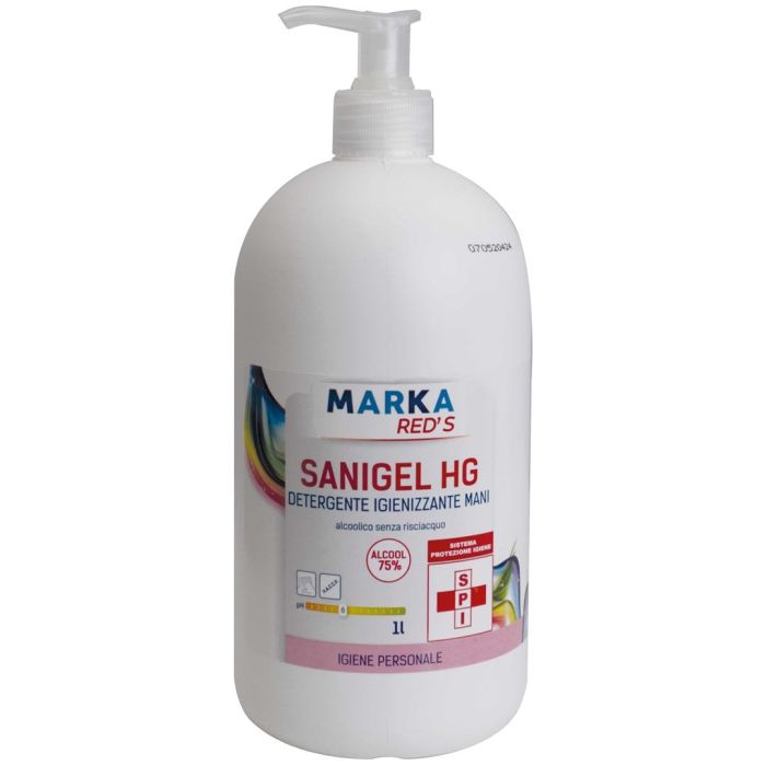 Igienizzante Gel per Mani Karma Sanigel Hg Igienizzante Gel Detergente per Mani a Base Alcolica 1000 ml