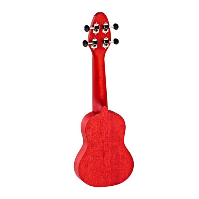 Ukulele Sopranino Keiki K1-RD Ukulele Sopranino 4 Corde Rosso Satinato con Incisione Tartaruga