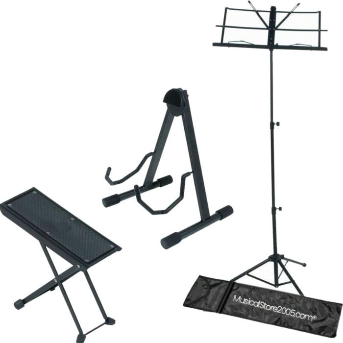 Leggio Musicale Poggiapiedi Supporto per Chitarra Kit Accessori Chitarristi