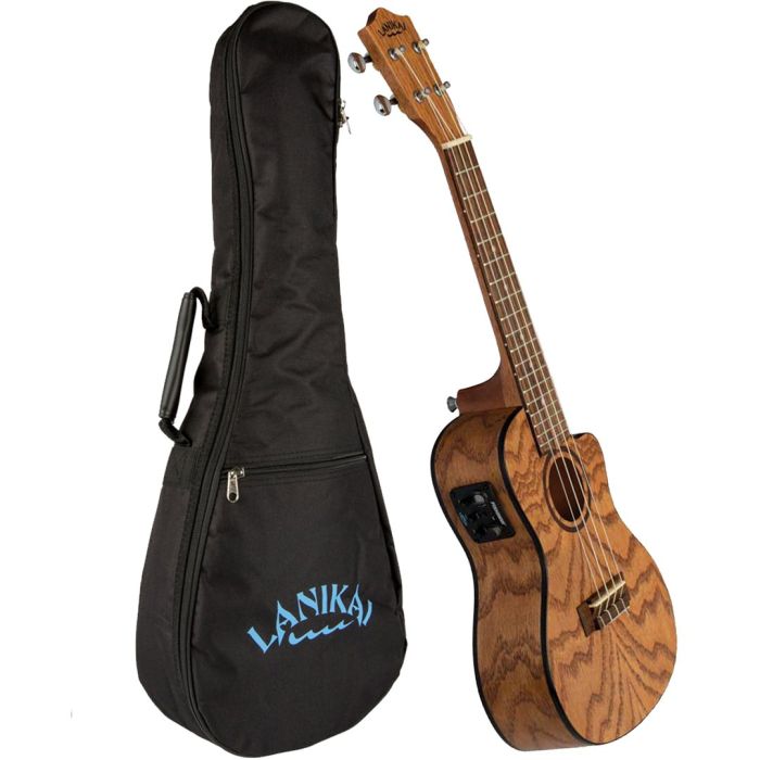 Ukulele Concerto Elettrificato Lanikai OA-CEC Ukulele Concerto Oak Elettrificato con Borsa