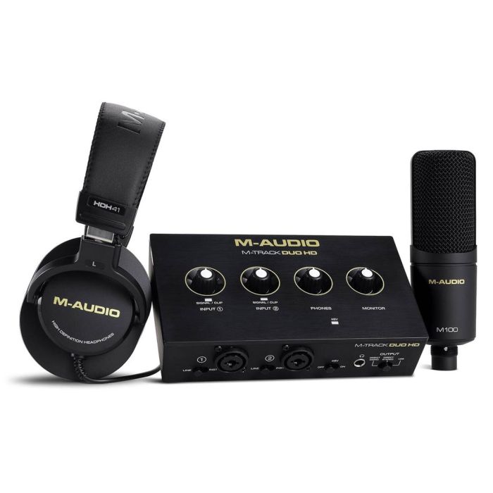 Bundle M-Track Duo + Cuffie HDH41 + Microfono M100 M-Audio M-Track Duo HD Producer Pack