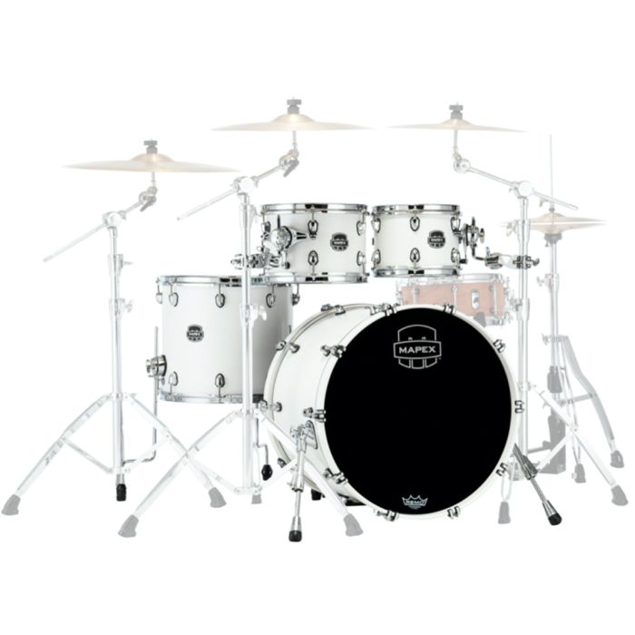 Set 4 pezzi batteria acustica Satin White Mapex SR529XRM Saturn New Rock Satin White