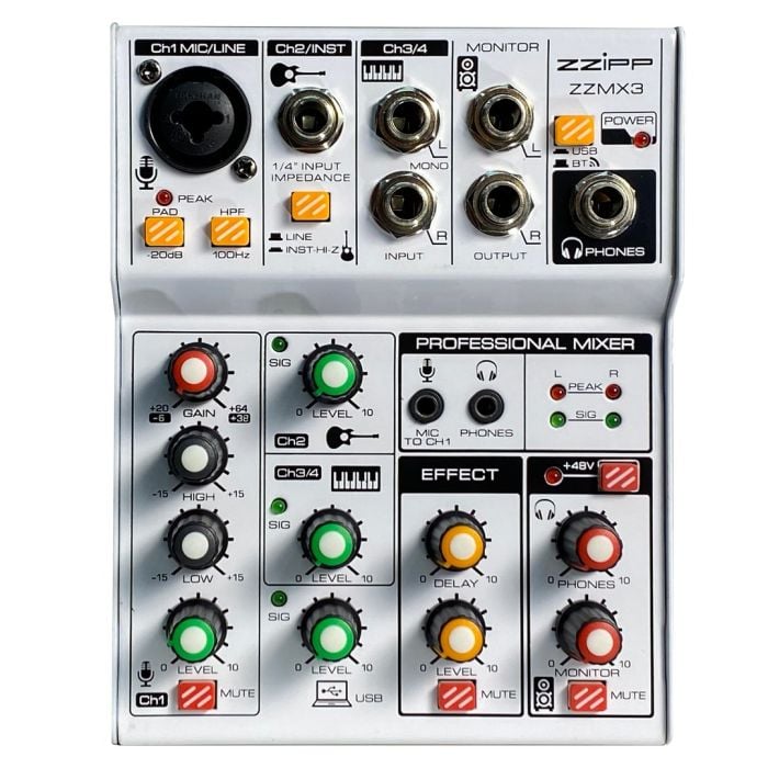 Mixer Audio 3 Canali DJ Studio Karaoke ZZIPP ZZMX3