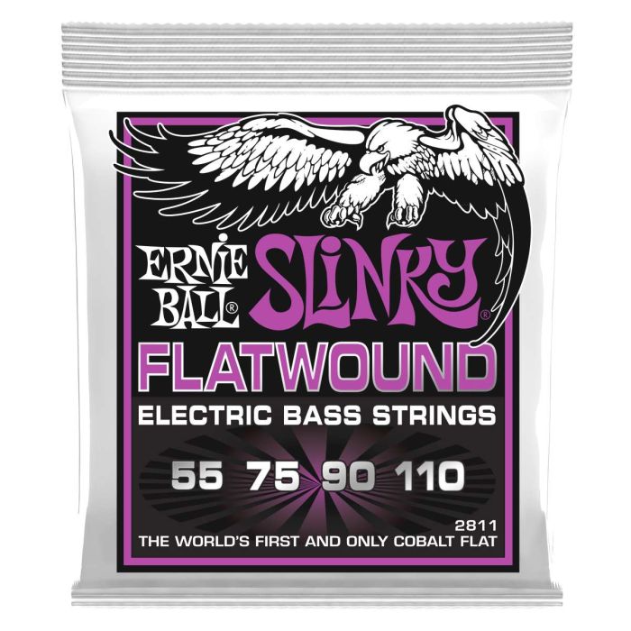 Corde per Basso Elettrico Flatwound 055-110 Set/4 Ernie Ball 2811 Flatwound Power Slinky 055-110