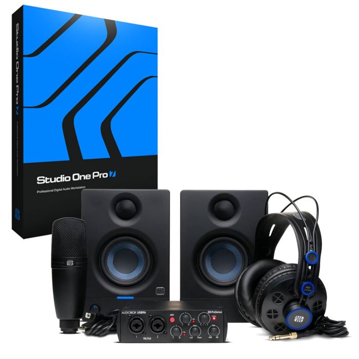 Interfaccia Audio USB 2x2 con Monitor, Microfono e Cuffia

 PreSonus AudioBox USB 96 Bundle Completo Black