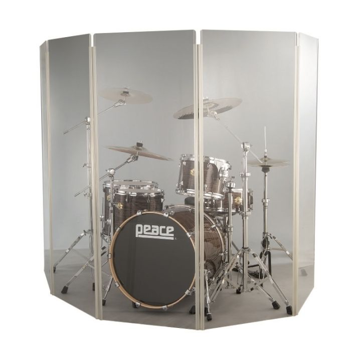 168 cm Drum Shield 5 Sezioni in Acrilico per Isolamento Acustico PEACE DS-1 Drum Shield da 168 cm 5 Sezioni in Materiale Acrilico