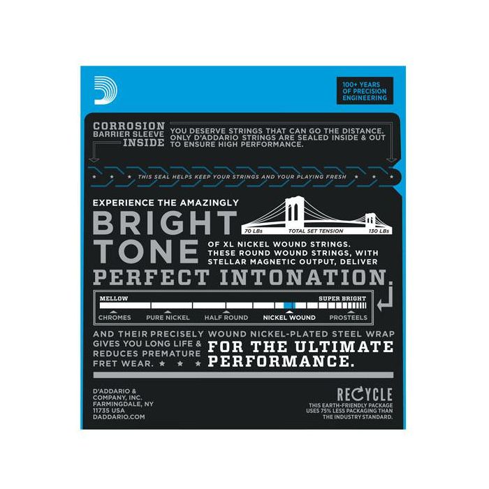 Corde per chitarra elettrica Nickel Wound Heavy 12-54 D'Addario EXL145 Nickel Wound Electric Guitar Strings Heavy 12-54