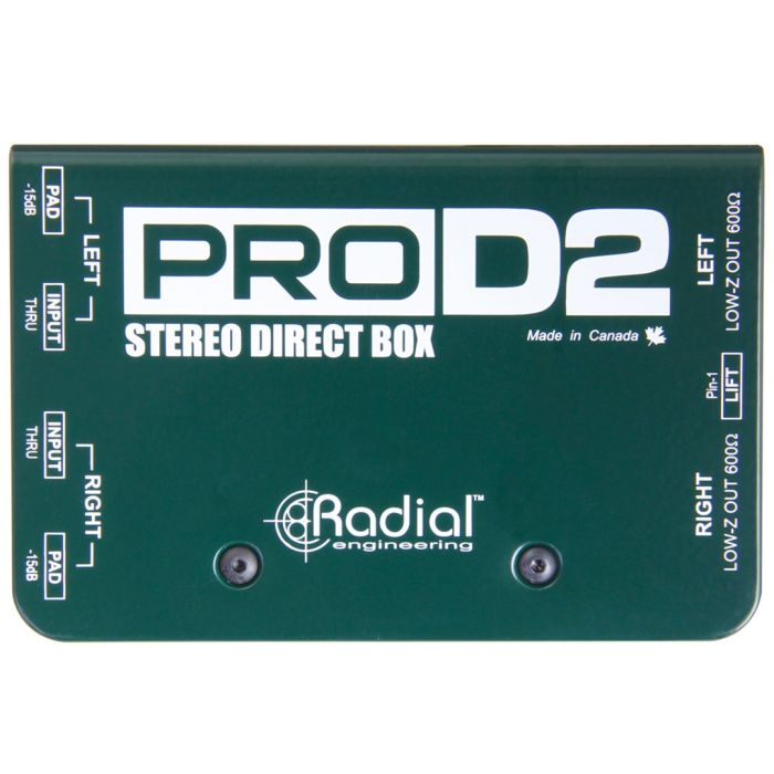 Direct Box Passiva Radial ProD2 Radial ProD2 DI Box Stereo Passiva 2 Canali per Tastiere