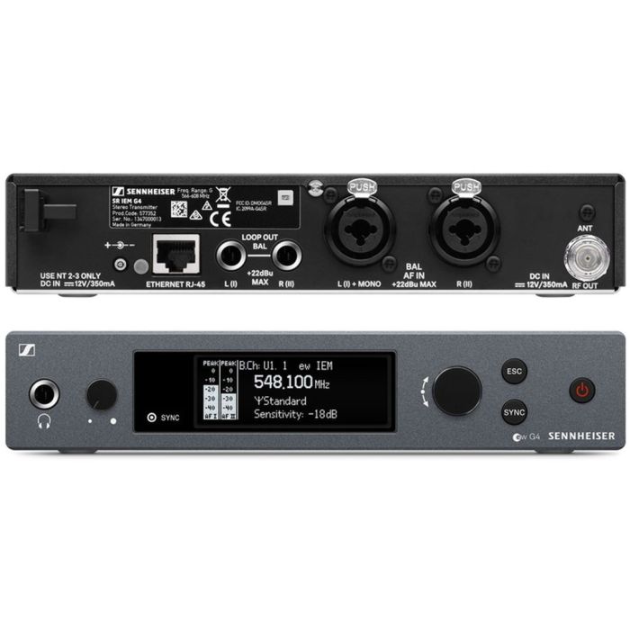 Sistema in ear monitor wireless 626 - 668 MHz con auricolari Sennheiser EW IEM G4 B-Band