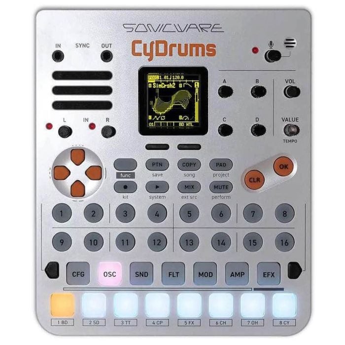 Drum Synthesizer con Sequencer 8 Tracce e 520 Preset Sonicware CyDrums