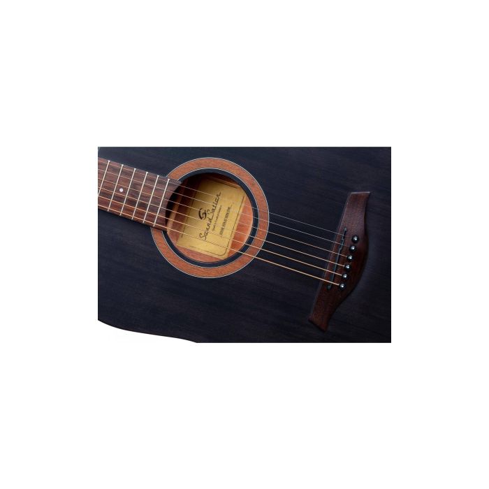 Chitarra acustica dreadnought cutaway amplificata con armrest SoundSation Edge Solid SDNCE-TBK Transparent Black