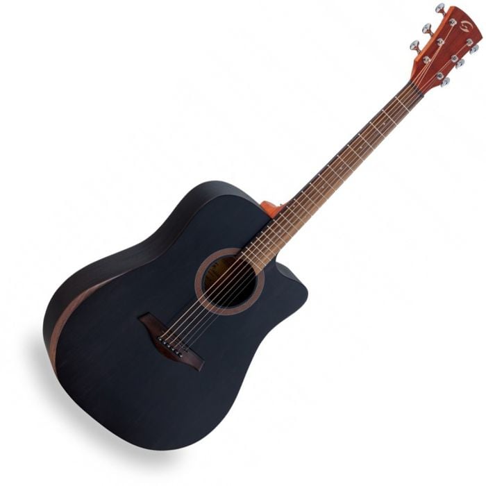 Chitarra acustica dreadnought cutaway amplificata con armrest SoundSation Edge Solid SDNCE-TBK Transparent Black