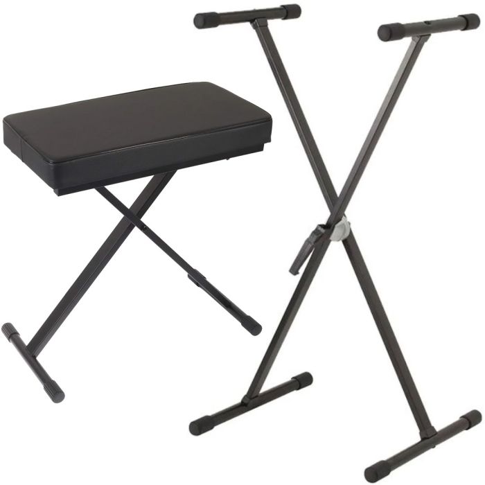 Kit Accessori per Tastiera e Pianoforte con Supporto e Panchetta Regolabile Kit Supporto per Tastiera e Panchetta Regolabile