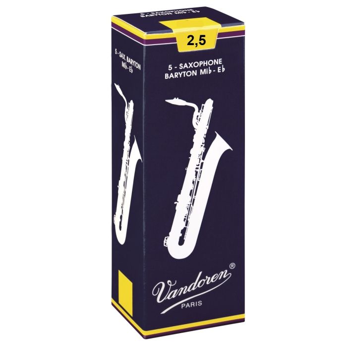 Ancia per Sax Baritono in Mib 2.5 Vandoren SR2425 Ance per Sax Baritono in Mib 2.5 Traditional (Confezione da 5)